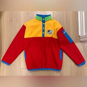 Retro Colourful Fleece Pullover (Size L?)